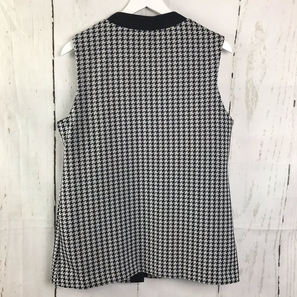 Vintage Alex Colman Houndstooth Long Cardigan Vest - Picture 5 of 5